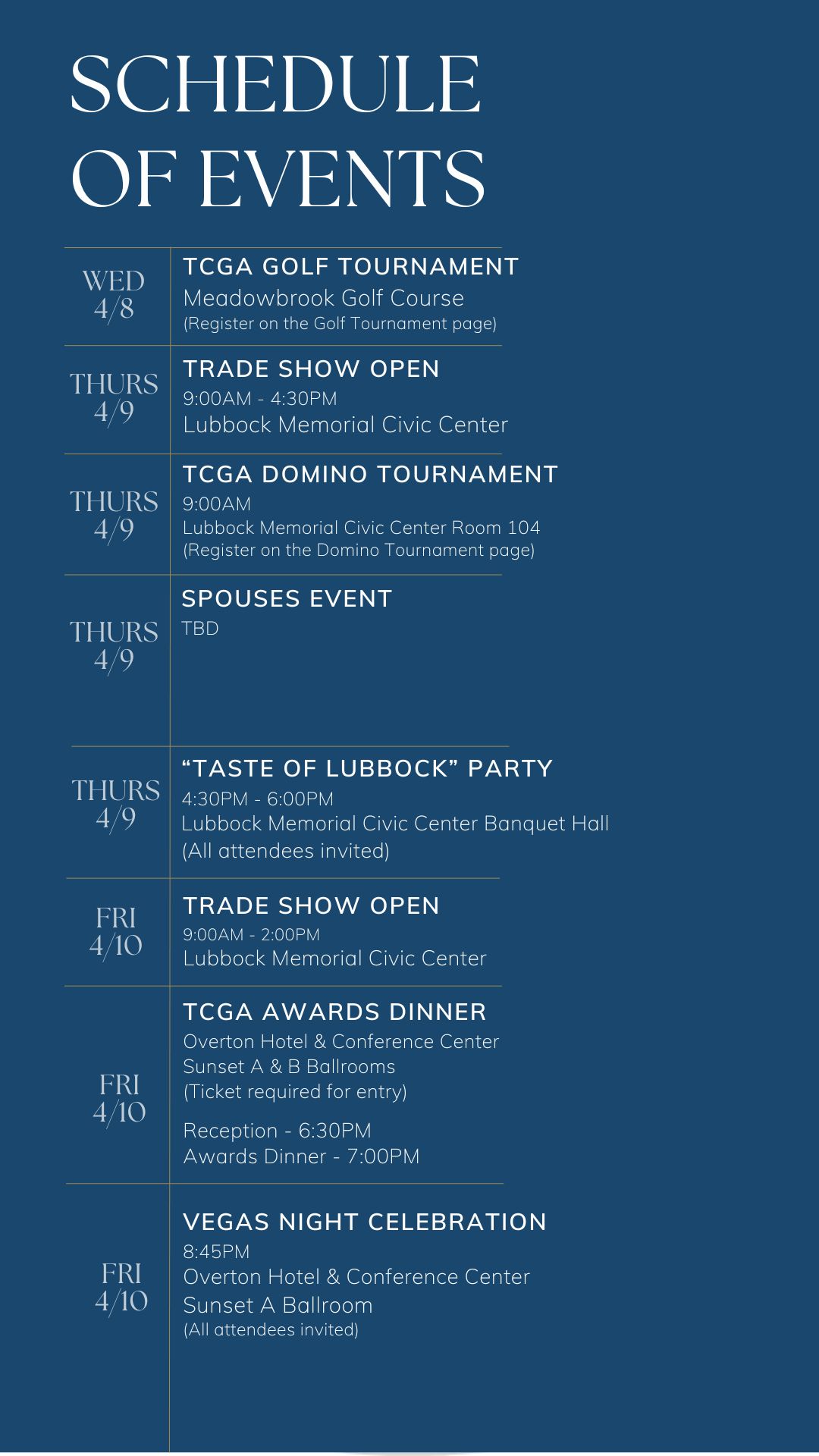 2026 Order of Events